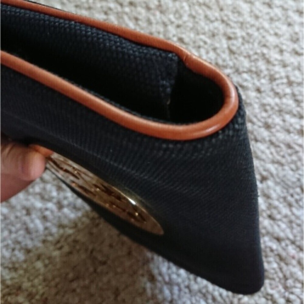 Tory Burch dark blue Canvas with leather Trim Clutch - Picture 11 of 12